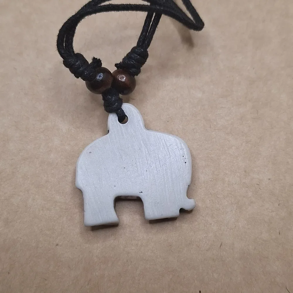 Tribal white elephant necklace